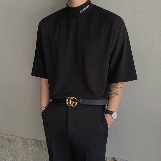 AWESOME HIGH COLLAR T - SHIRT - Aumori