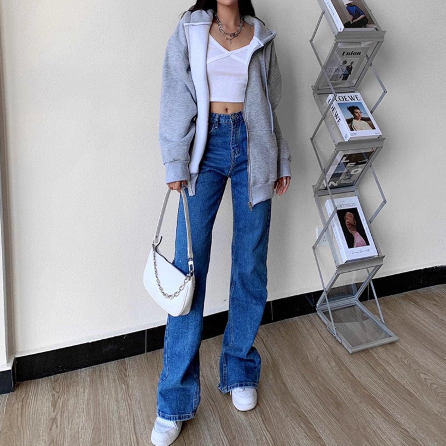 BACK SPLIT JEANS - Aumori