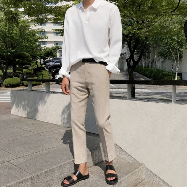 BUTTON ANKLE PANTS - Aumori