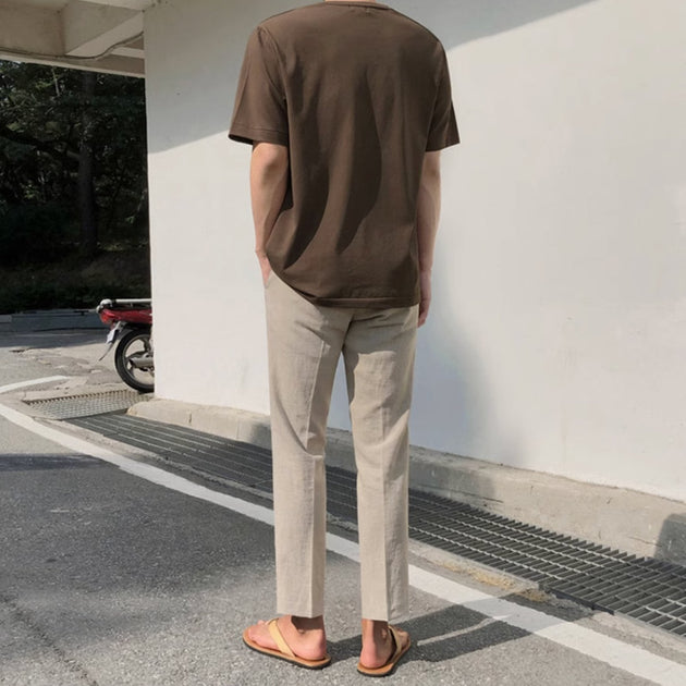 BUTTON ANKLE PANTS - Aumori