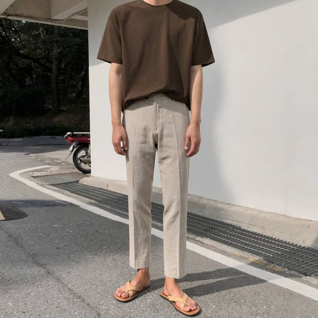 BUTTON ANKLE PANTS - Aumori