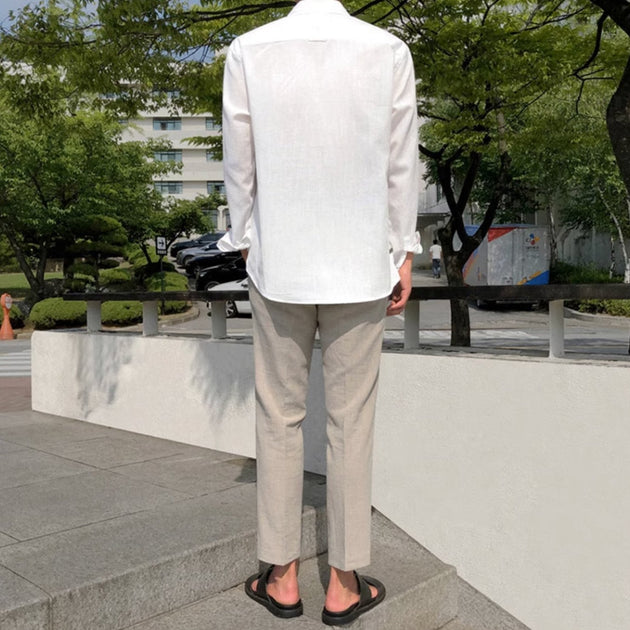 BUTTON ANKLE PANTS - Aumori