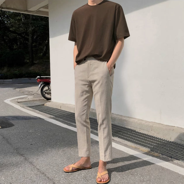 BUTTON ANKLE PANTS - Aumori