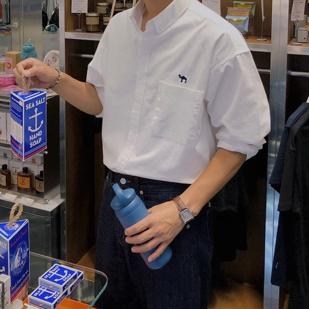 CAMEL BUTTON UP SHIRT - Aumori