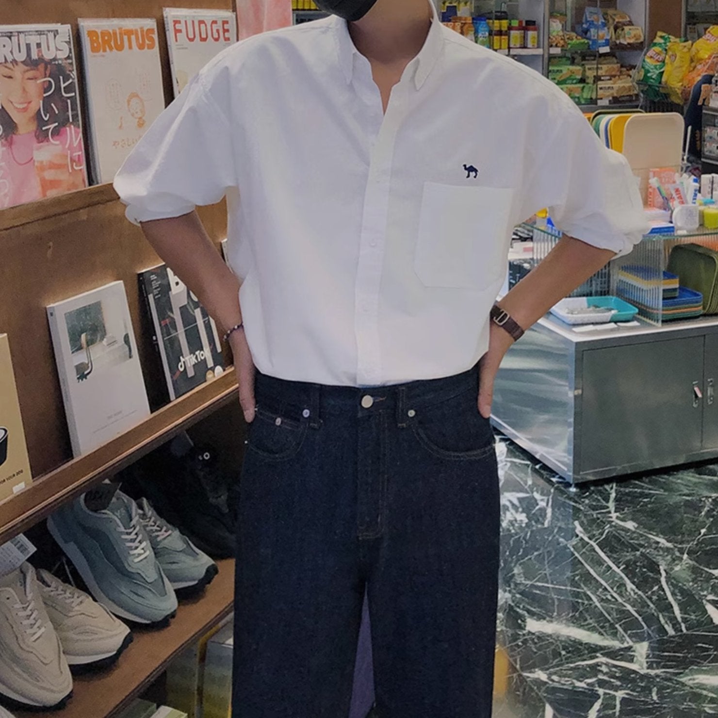CAMEL BUTTON UP SHIRT - Aumori