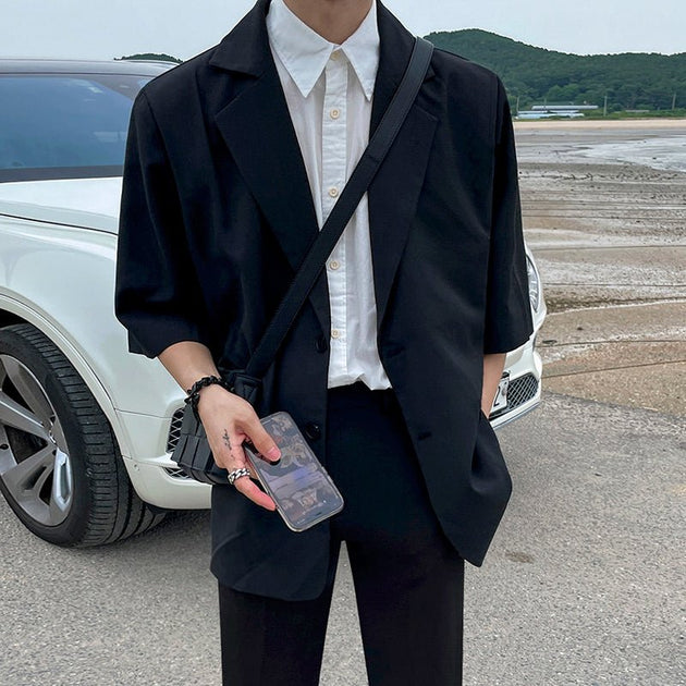CASUAL SHORT SLEEVE BLAZER - Aumori