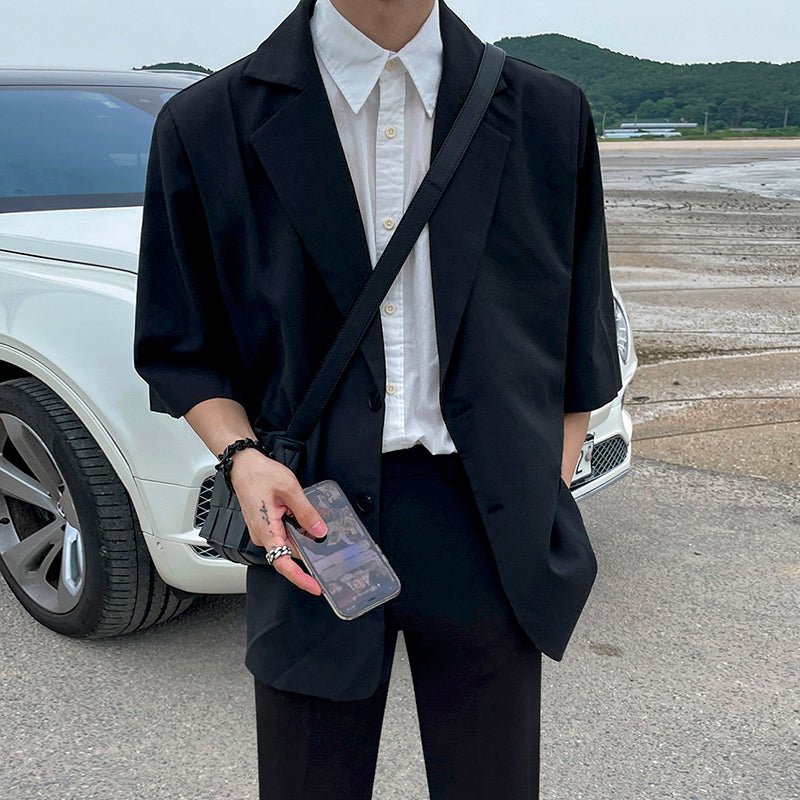 CASUAL SHORT SLEEVE BLAZER - Aumori
