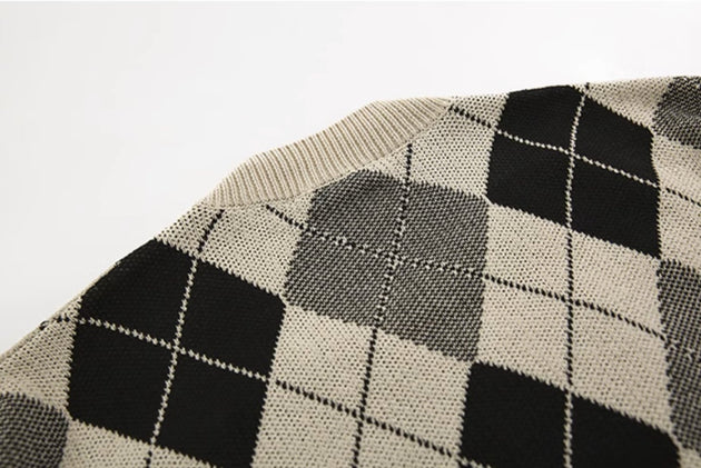 CHECKERED CARDIGAN - Aumori