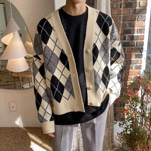 CHECKERED CARDIGAN - Aumori
