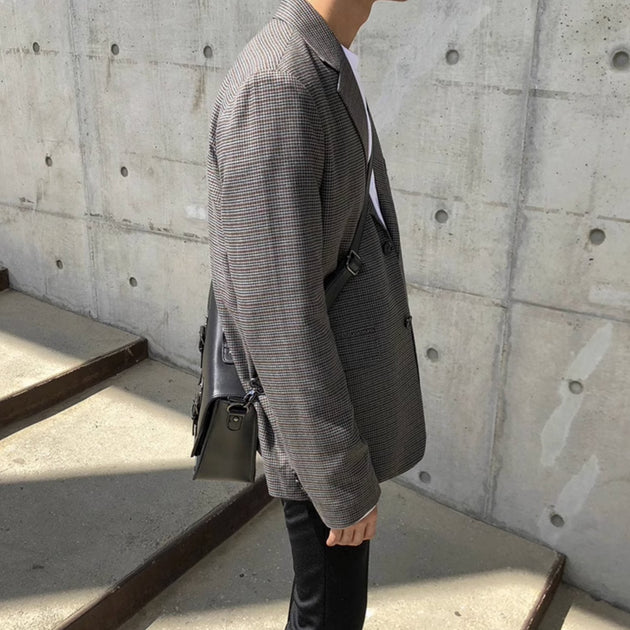 CHECKERED CASUAL BLAZER - Aumori