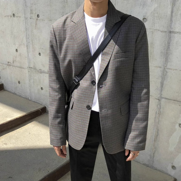 CHECKERED CASUAL BLAZER - Aumori