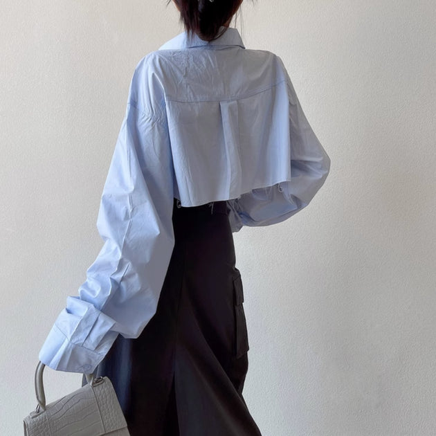 CROPPED BUTTON UP SHIRT - Aumori