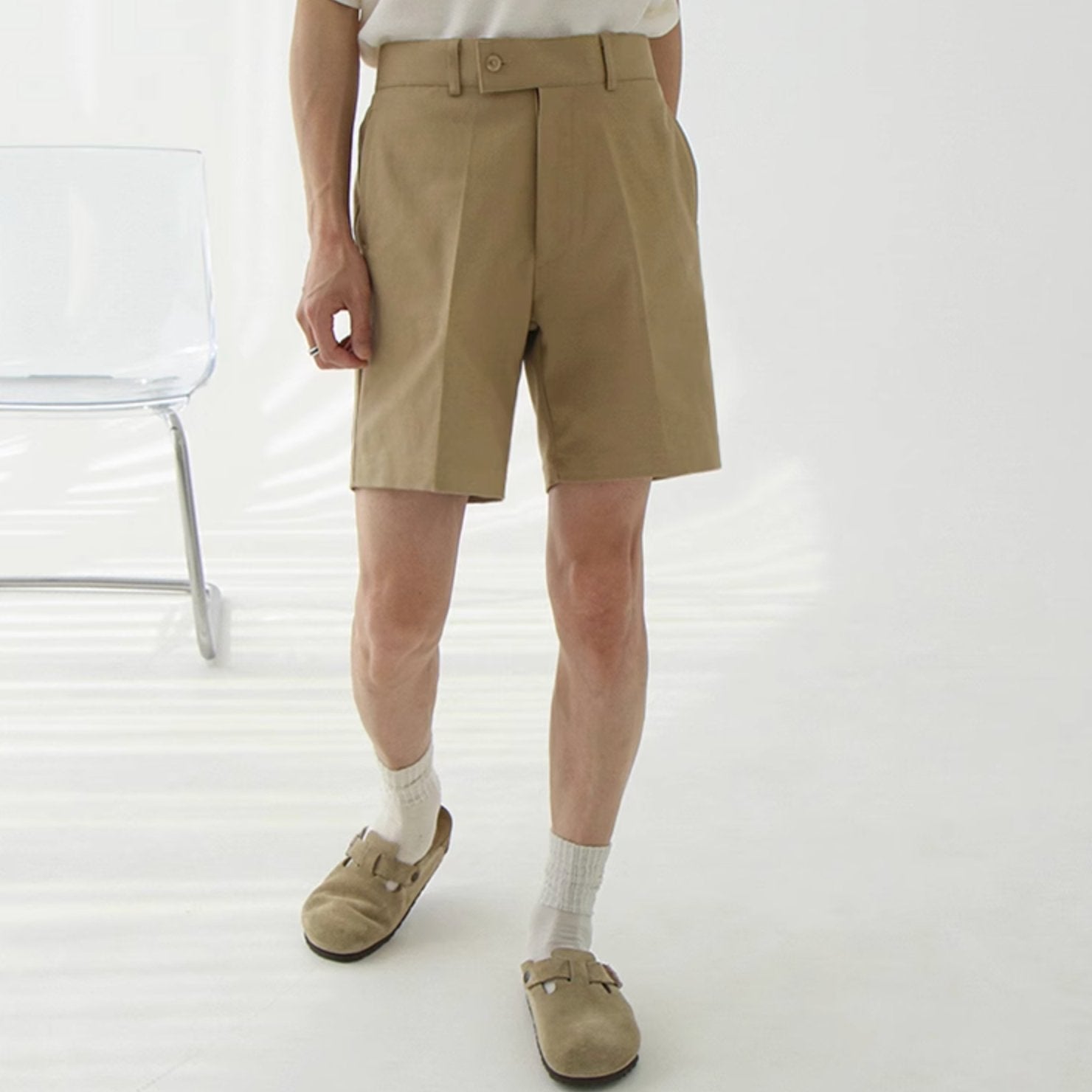 CROSS BUTTON SHORTS - Aumori