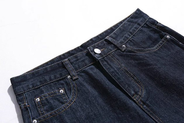 DARK STRAIGHT JEANS - Aumori