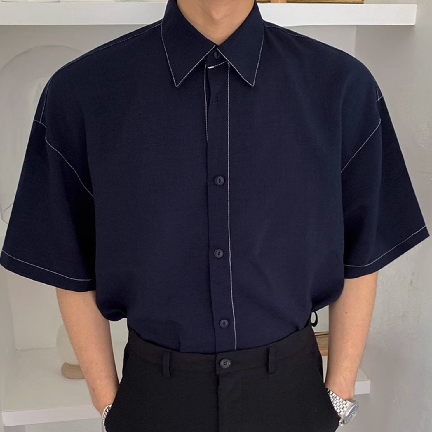 DENIM SHORT SLEEVE SHIRT - Aumori