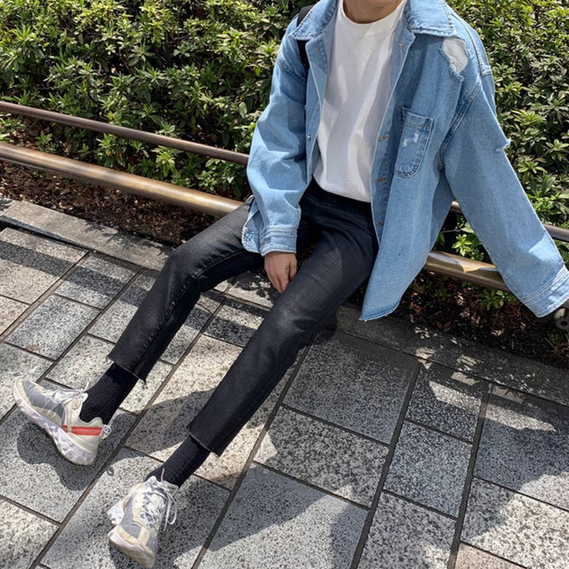 DISTRESSED DENIM JACKET - Aumori