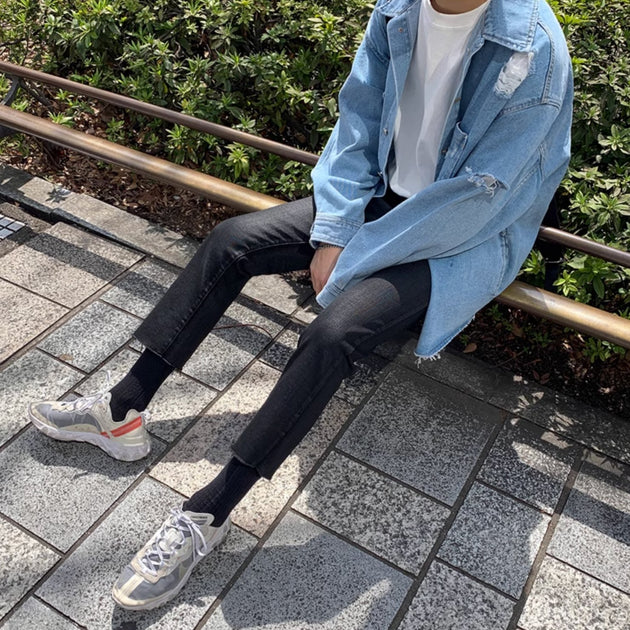 DISTRESSED DENIM JACKET - Aumori