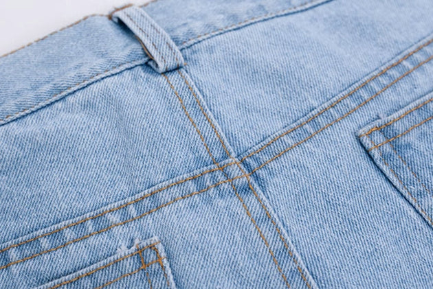 DISTRESSED DENIM SHORTS - Aumori
