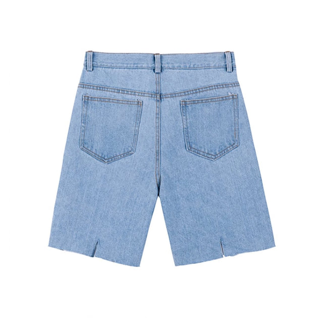 DISTRESSED DENIM SHORTS - Aumori