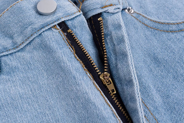 DISTRESSED DENIM SHORTS - Aumori