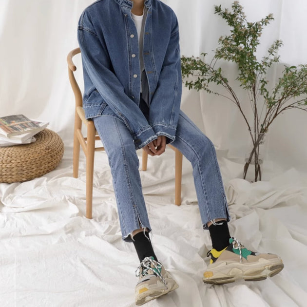 DISTRESSED SPLIT JEANS - Aumori