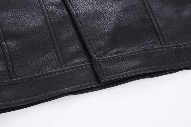 DOUBLE POCKET LEATHER JACKET - Aumori