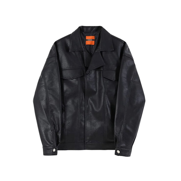 DOUBLE POCKET LEATHER JACKET - Aumori