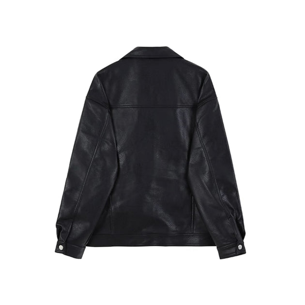DOUBLE POCKET LEATHER JACKET - Aumori