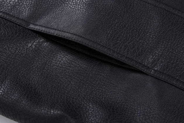 DOUBLE POCKET LEATHER JACKET - Aumori