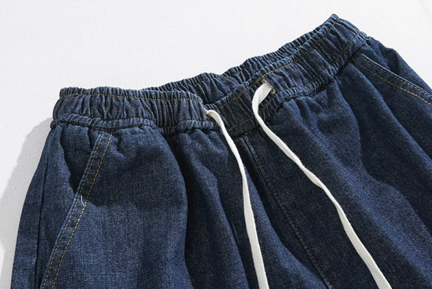 DRAWSTRING DENIM SHORTS - Aumori