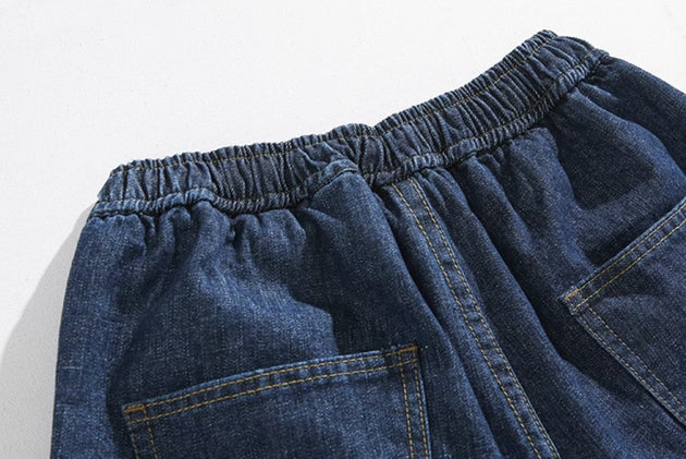 DRAWSTRING DENIM SHORTS - Aumori
