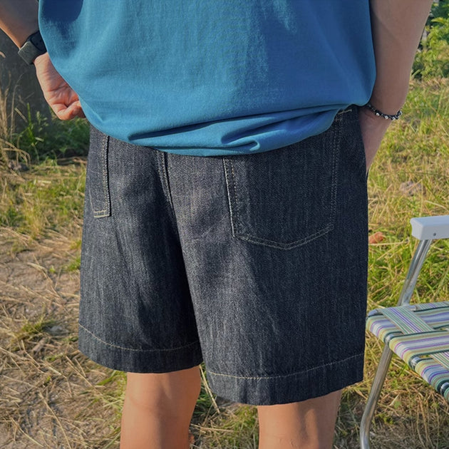 DRAWSTRING DENIM SHORTS - Aumori