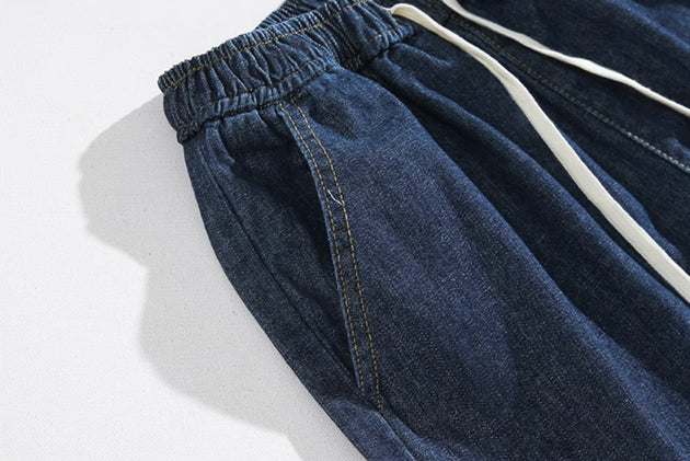 DRAWSTRING DENIM SHORTS - Aumori