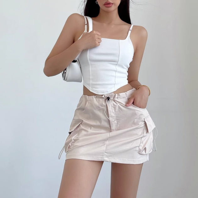 DRAWSTRING POCKET SKIRT - Aumori