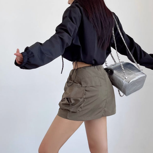 DRAWSTRING POCKET SKIRT - Aumori