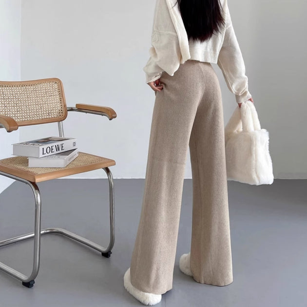 DRAWSTRING RIBBED PANTS - Aumori