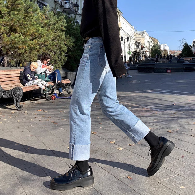 FOLDED WASHED JEANS - Aumori