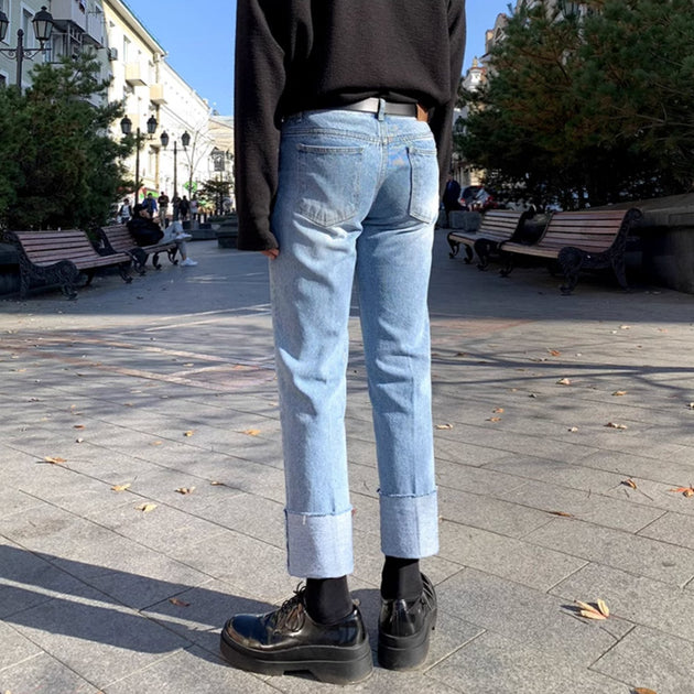 FOLDED WASHED JEANS - Aumori