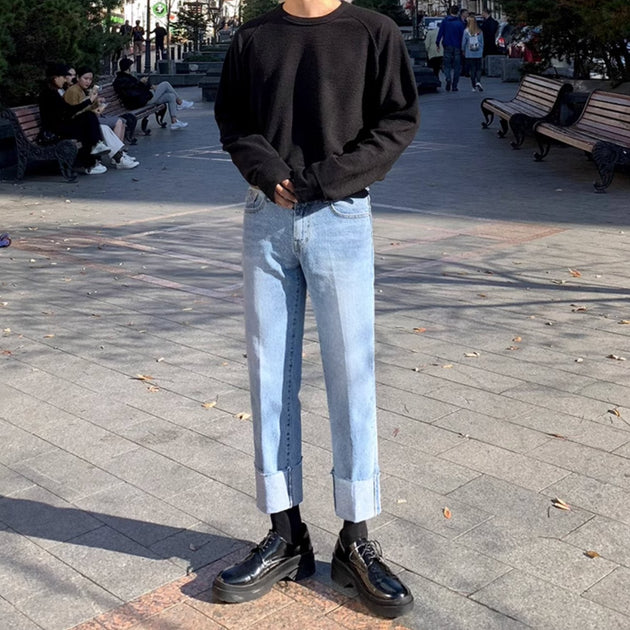 FOLDED WASHED JEANS - Aumori