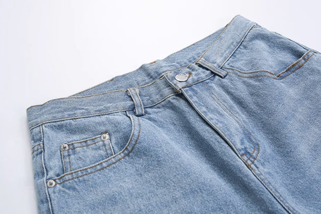 FOLDED WASHED JEANS - Aumori
