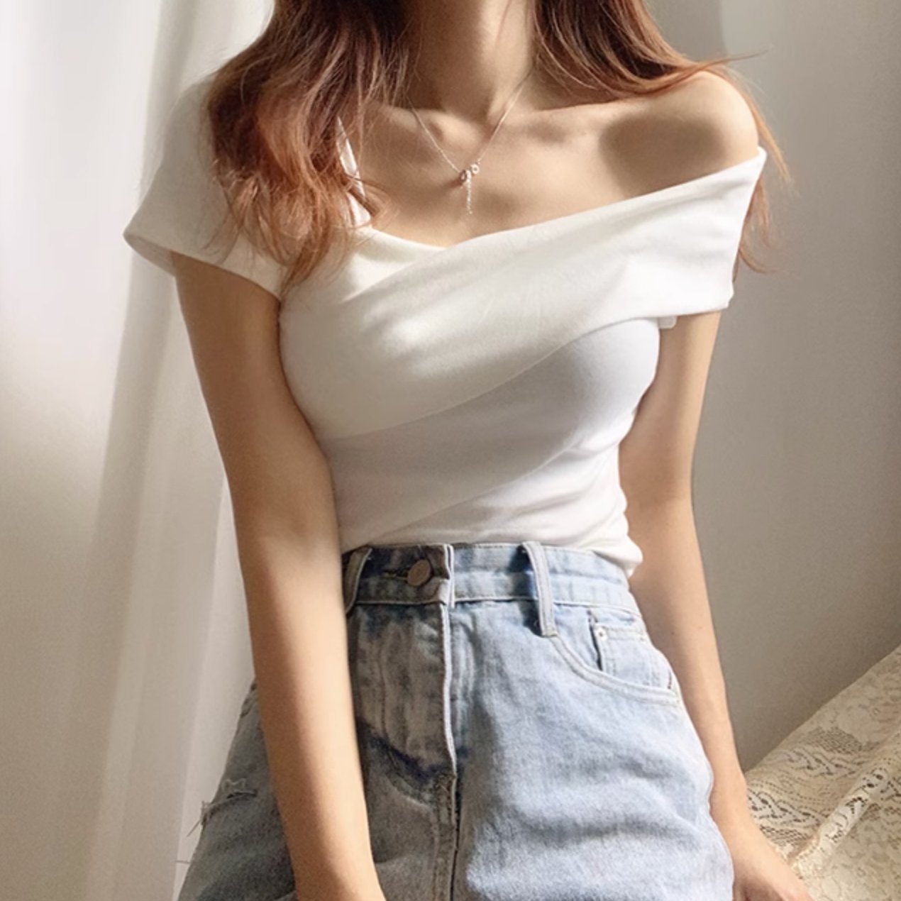 HALF SHOULDER TOP - Aumori