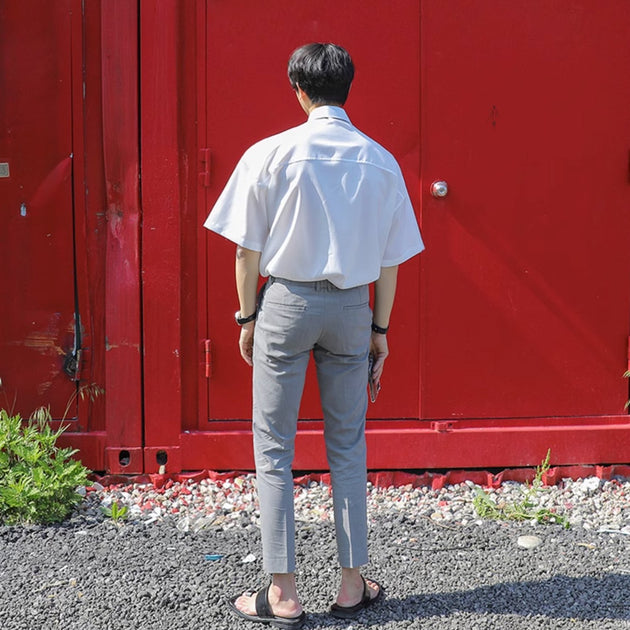 HALF - SLEEVE COTTON SHIRT - Aumori