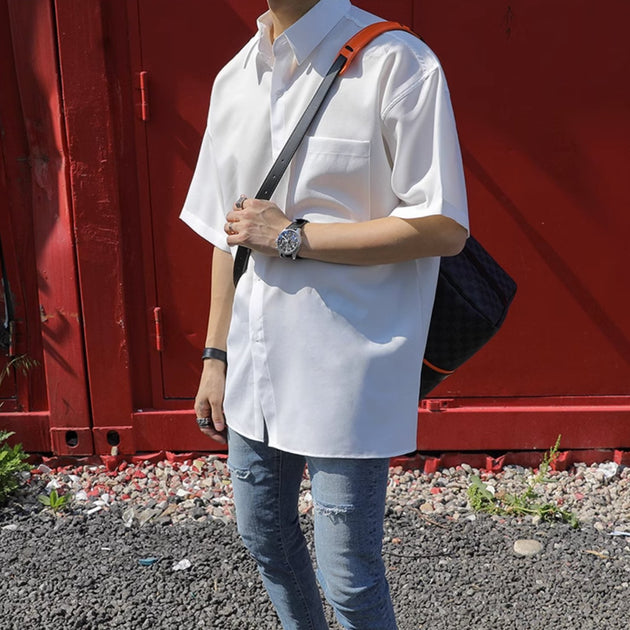 HALF - SLEEVE COTTON SHIRT - Aumori