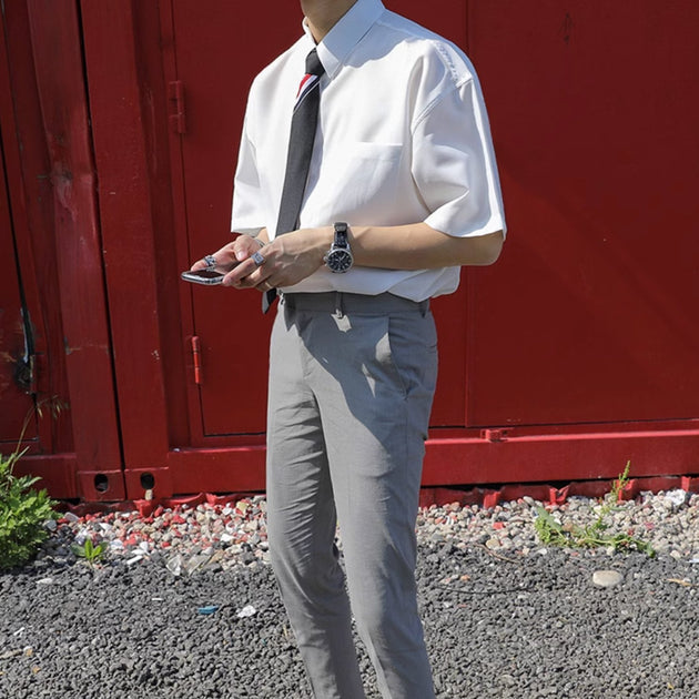 HALF - SLEEVE COTTON SHIRT - Aumori