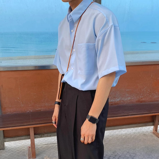 HALF - SLEEVE COTTON SHIRT - Aumori