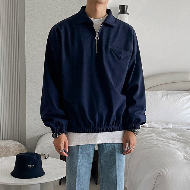 HALF - ZIP POCKET PULLOVER - Aumori
