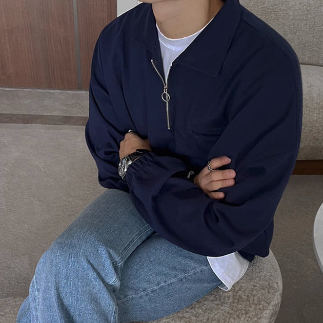 HALF - ZIP POCKET PULLOVER - Aumori