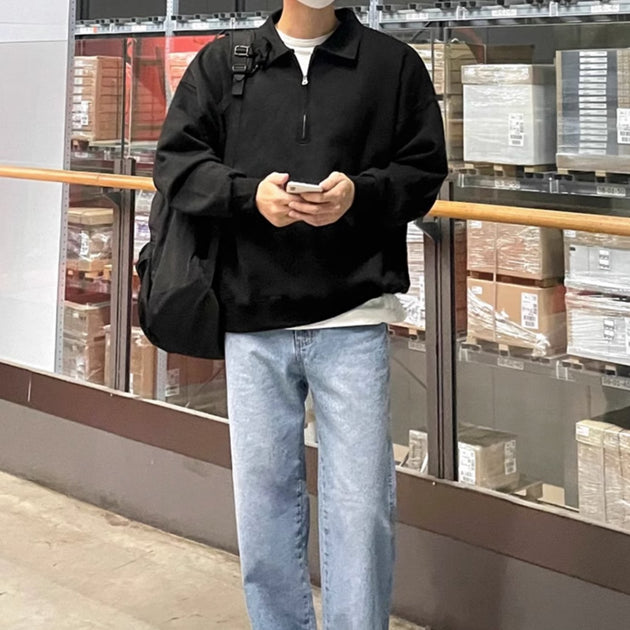 HALF ZIP - UP SWEATER - Aumori