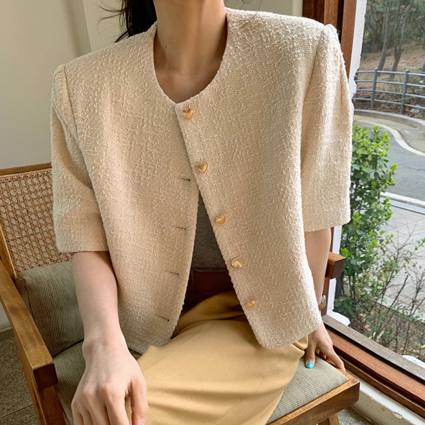 HEART BUTTON TOP - Aumori