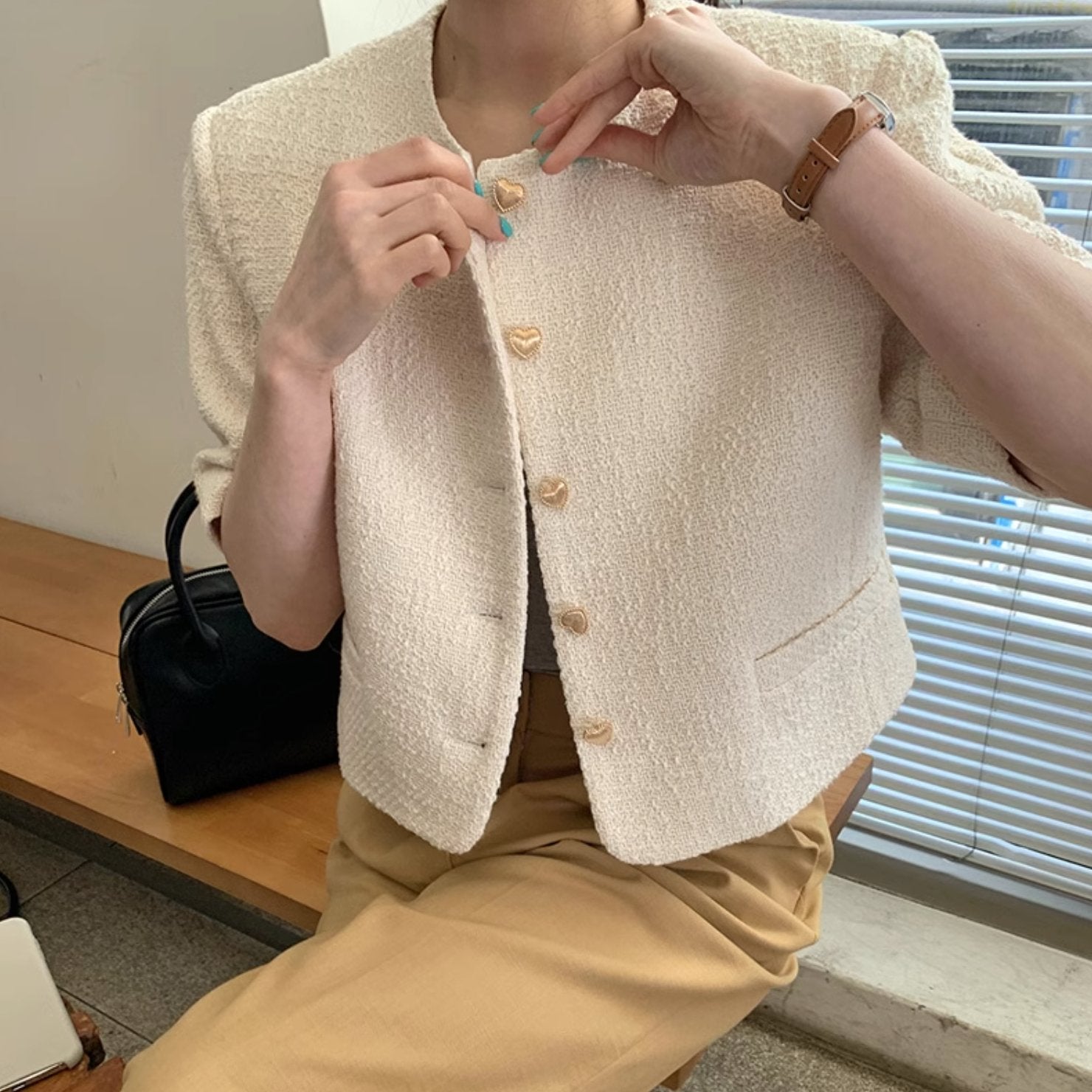 HEART BUTTON TOP - Aumori